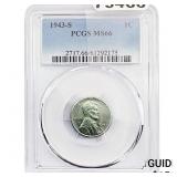 1943-S Wheat Cent PCGS MS66