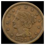 1844 Braided Hair Large Cent ABOUT UNCIRCULATED
