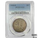 1938-D Walking Liberty Half Dollar PCGS VF25