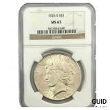 1926-S Silver Peace Dollar NGC MS63