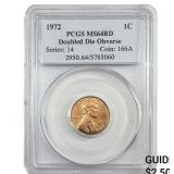 1972 Lincoln Memorial Cent PCGS MS64 RD DDO