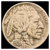 1921-S Nickel Buffalo Five Cents NEARLY UNCIRCULAT