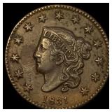 1831 Coronet Head Large Cent NEARLY UNCIRCULATED