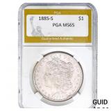 1885-S Morgan Silver Dollar PGA MS65