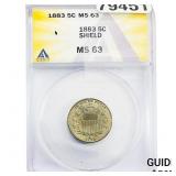 1883 Shield Nickel ANACS MS63