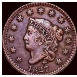 1827 Coronet Head Large Cent CLOSELY  UNCIRCULATE