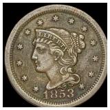 1853 Braided Hair Large Cent CHOICE AU