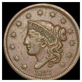 1837 Coronet Head Large Cent ABOUT UNCIRCULATED