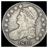 1826 Capped Bust Half Dollar LIGHTLY CIRCULATED