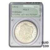 1921 Morgan Silver Dollar PCGS MS63
