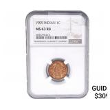 1909 Indian Head Cent MS 63RB