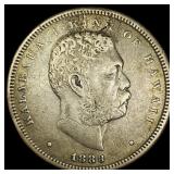 1883 Hawaii Silver 1/2 Dollar NEARLY UNCIRCULATED