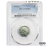 1943-S Wheat Cent PCGS MS66