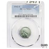 1943-S Wheat Cent PCGS MS66