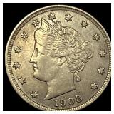 1908 Liberty Head Nickel NEARLY UNCIRCULATED