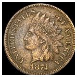 1874 Indian Head Cent ABOUT UNCIRCULATED