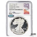 2021-W Silver Eagle NGC PF69 Ultra Cameo T-1
