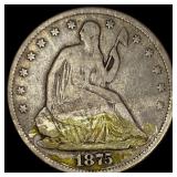 1875-CC Silver Half Dollar LIGHTLY CIRCULATED