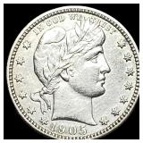 1905-S Silver Barber Quarter CLOSELY  UNCIRCULATE