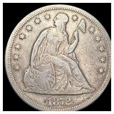 1872-S Silver Seated Liberty Dollar NEARLY UNCIRCU