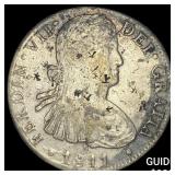 1811 Colonial Spain Silver 8 Reales Chopmarks NEAR