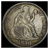 1890 Seated Liberty Dime CLOSELY UNCIRCULATED