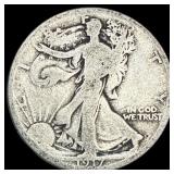 1917-D Silver Walking Liberty Half Dollar NICELY C