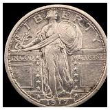 1917 Type 1 Standing Liberty Quarter NEARLY  UNCI
