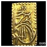 Japan 1832-1858 Gold 2 Shu CLOSELY UNCIRCULATED