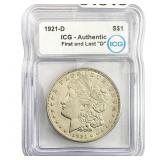 1921-D Morgan Silver Dollar ICG