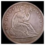 1867-S Seated Liberty Half Dollar CLOSELY  UNCIRC