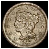 1857 Braided Hair Large Cent HIGH GRADE