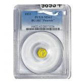 1853 Octagonal California Gold Half Dollar PCGS MS
