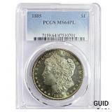 1885 Morgan Silver Dollar PCGS MS64 PL