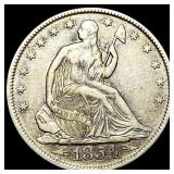 1854 Arrows Seated Liberty Half Dollar NEARLY  UN