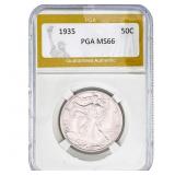 1935 Walking Liberty Half Dollar PGA MS66