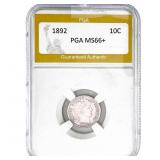 1892 Barber Dime PGA MS66+