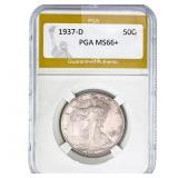 1937-D Walking Liberty Half Dollar PGA MS66+