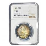 1865 Seated Liberty Half Dollar NGC PF62