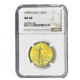 1990 $25 American Gold Eagle 1/2OZ Gold NGC MS68