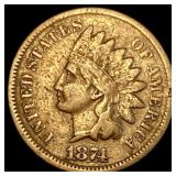 1874 Indian Head Cent LIGHTLY CIRCULATED