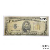 1934 $5 United States Silver Cert. Yellow Seal