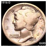 1916-D Mercury Dime LIGHTLY CIRCULATED