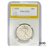 1919 Walking Liberty Half Dollar PGA AU55