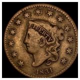 1831 Coronet Head Large Cent LIGHTLY  CIRCULATED