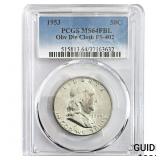 1953 Franklin Half Dollar PCGS MS64 FBL