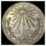 1922 Mexico Silver 1 Peso  UNCIRCULATED