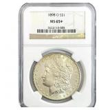 1898-O Morgan Silver Dollar NGC MS65+