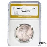 1937-D Walking Liberty Half Dollar PGA MS66+