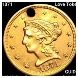 1871 Love Token $2.50 Gold Quarter Eagle UNCIRCULA